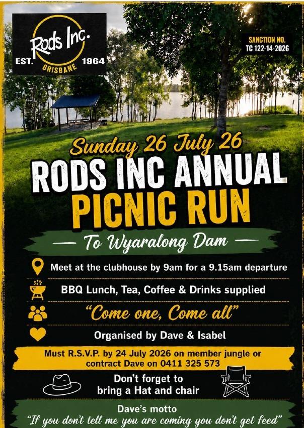 Rods Inc. 2026 Annual Day Run